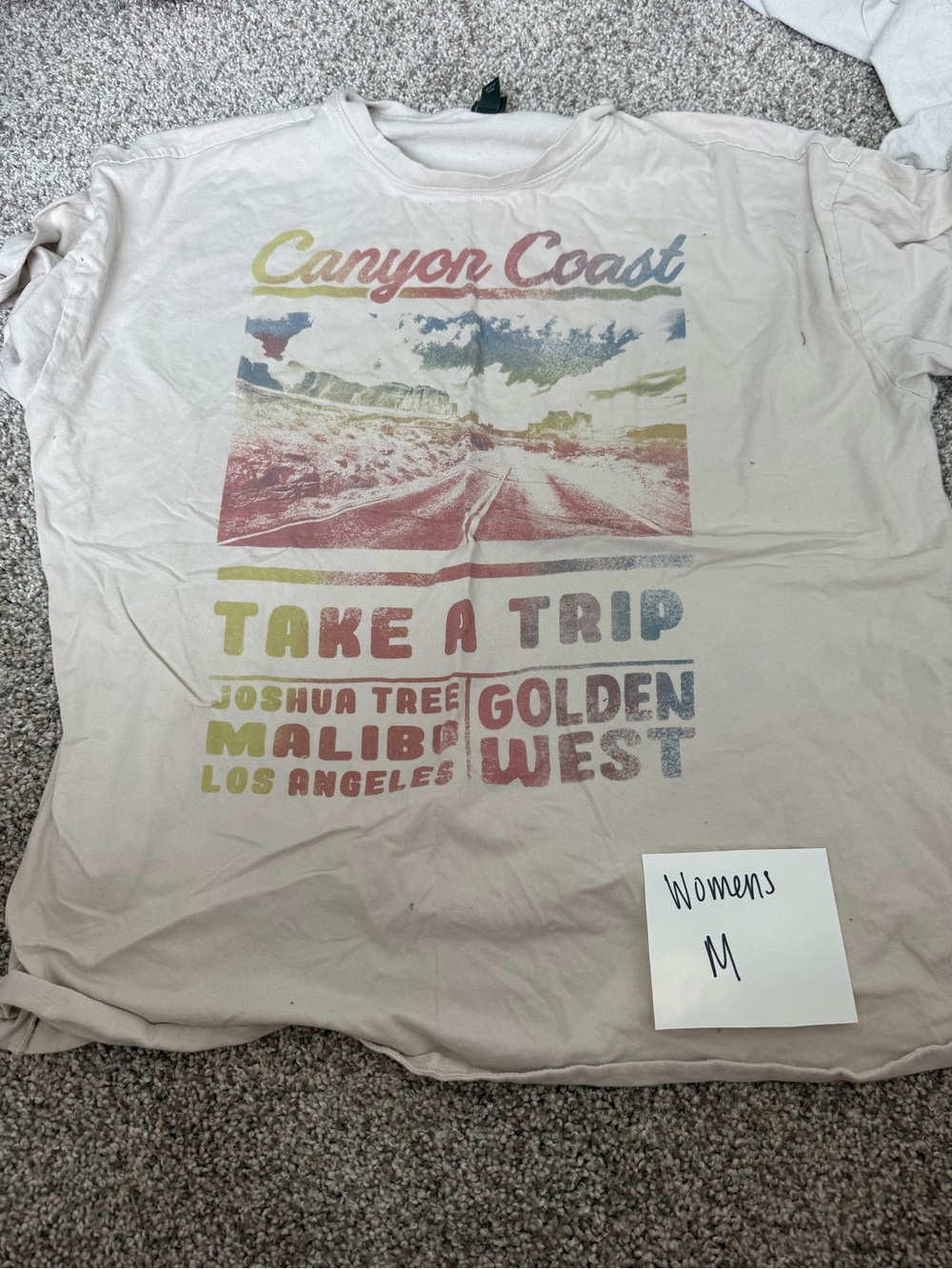 wild fable Light Beige Graphic Tee with Faded Multicolor Print